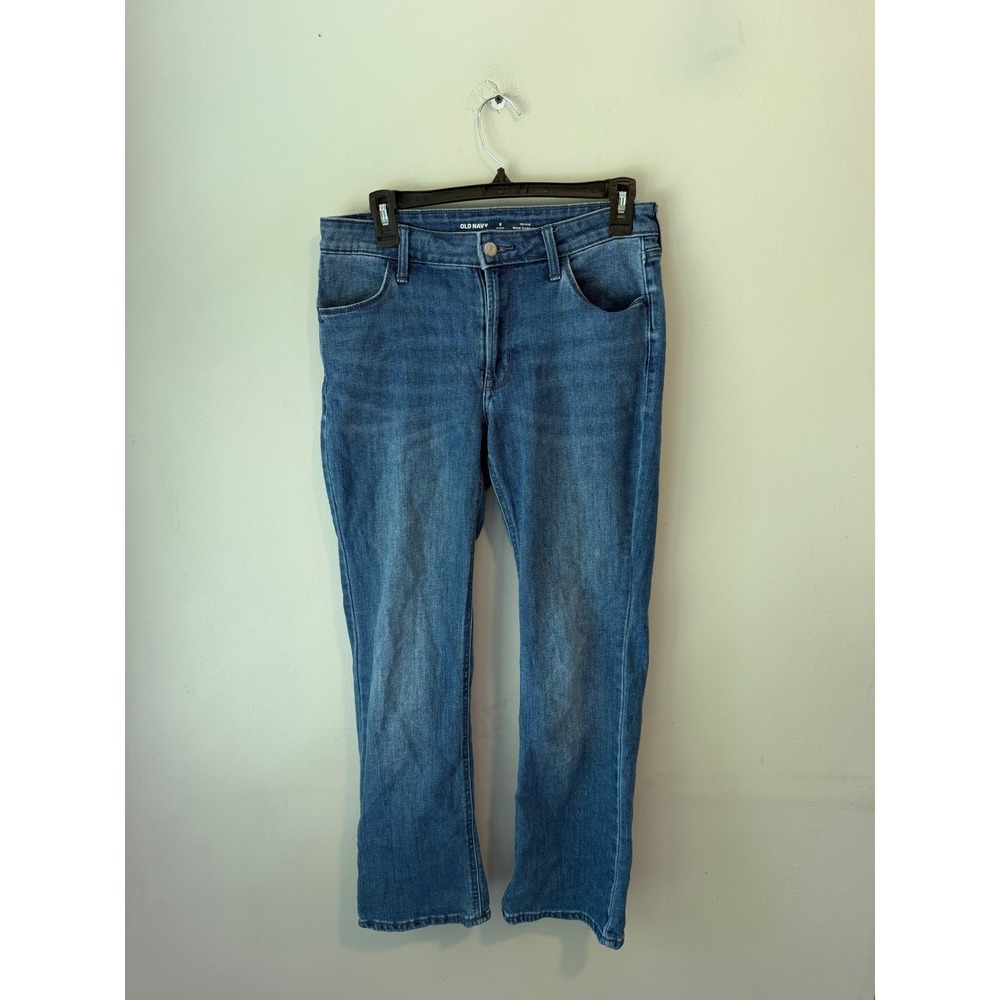 Old Navy Wow Boot-Cut Jeans Womens 8 Short Mid-Rise Medium Wash Blue Denim